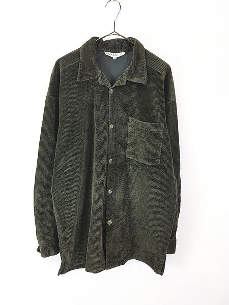 古着 90s INSERCH マーブル 総柄 開襟 ボックス ベロア 太畝 コーデュロイ ビッグシルエット シャツ Mの通販は 7,013円