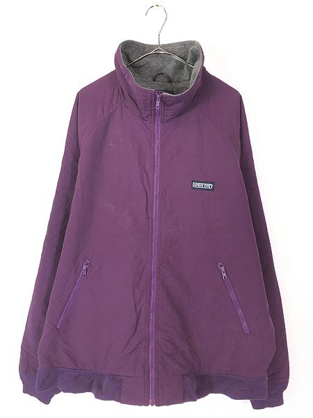 古着 90s LANDS' END 「Squall Jacket」 フリース ライナー パデッド シェルド スコール ジャケット パープル XL TALL