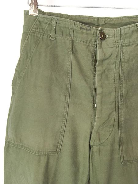 古着 60s 米軍 US ARMY 「初期」 8.5oz コットンサテン ミリタリー ベイカー パンツ ストレート W31 L29.5