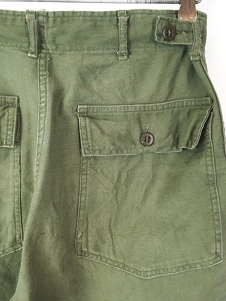 古着 60s 米軍 US ARMY 「初期」 8.5oz コットンサテン ミリタリー ベイカー パンツ ストレート W31 L29.5