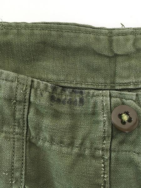 古着 60s 米軍 US ARMY 「初期」 8.5oz コットンサテン ミリタリー ベイカー パンツ ストレート W31 L29.5
