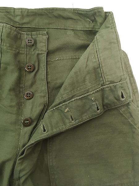 古着 60s 米軍 US ARMY 「初期」 8.5oz コットンサテン ミリタリー ベイカー パンツ ストレート M ゴールデンサイズ&ミント!!