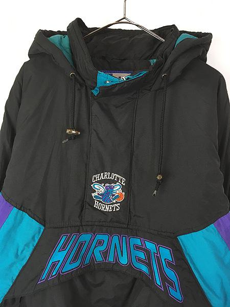 古着 90s STARTER NBA Charlotte Hornets ホーネッツ パデット ジャケット パーカー M 古着 古着 90s STARTER NBA Charlotte Hornets ホーネッツ パデット