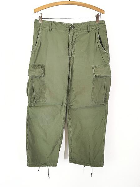 古着 60s 米軍 US 「4th」 リップストップ ポプリン ジャングル ファテーグ カーゴ パンツ S-Sの通販は 16,500円