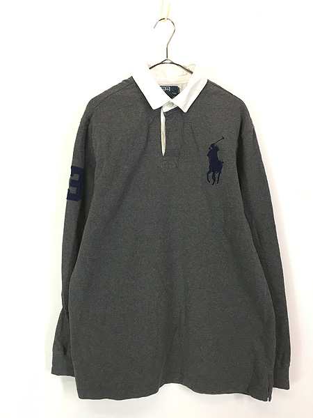 古着 Polo Ralph Lauren BIG ポニー ラガー ラグビー シャツ グレー L 古着の通販は 5,225円