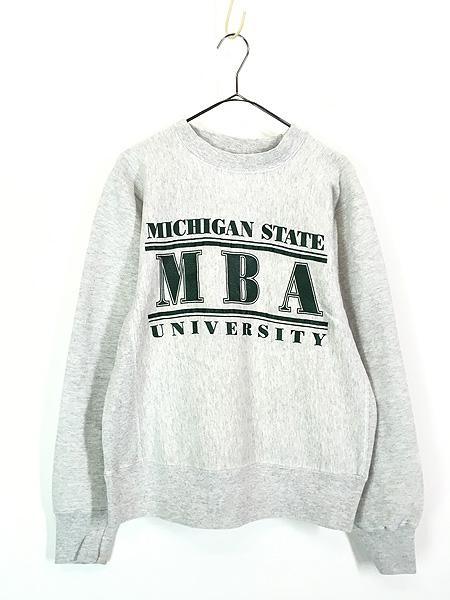 古着 80s USA製 Soffe 「MBA」 カレッジ リバース タイプ ヘビー スウェット トレーナー M 古着