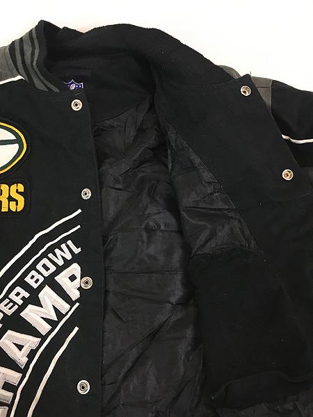 古着 NFL Green Bay Packers パッカーズ Super Bowl コットン スタジャン ジャケット L 古着