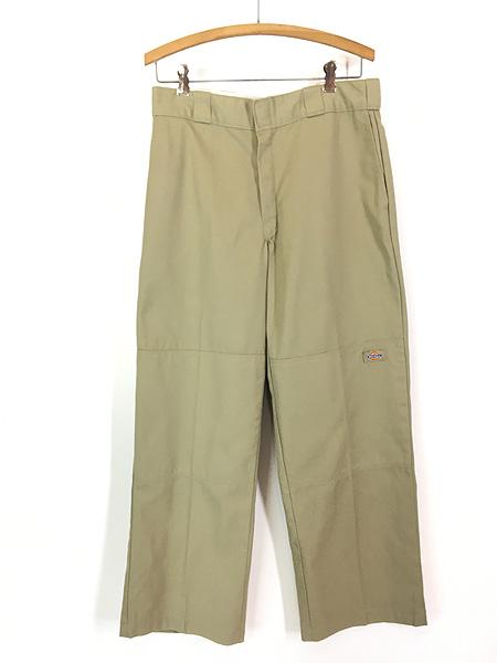 古着 00s Dickies ダブルニー 5ポケット ワーク ツイル パンツ チノパン ストレート カーキ W33 L29 古着の通販は