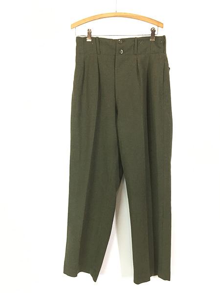 古着 50s-60s ノルウェー軍 ダブルボタン ヘビー ウール トラウザーズ パンツ W31 L31 美品!!