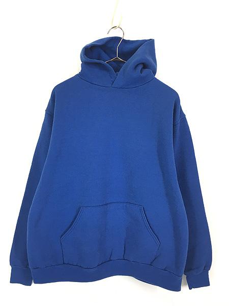 古着 80s USA製 Russell 無地 ソリッド セットイン スウェット パーカー ブルー Lの通販は