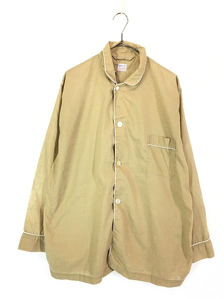 古着 60s Marshall Field & Co 「Caveman」 無地 ソリッド 開襟 コットン パジャマ シャツ Lの通販は 5,935円