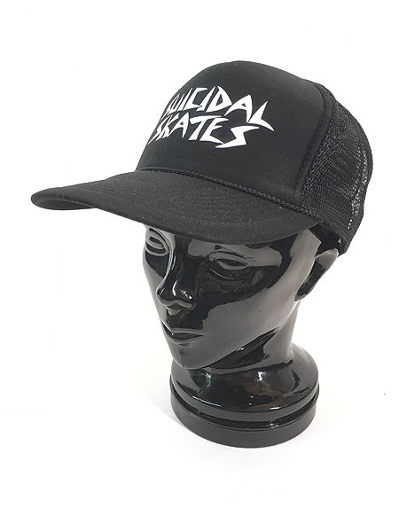 古着 90s SUICIDAL SKATE 「SUICIDAL」 オールド スクール ハードコア バンド スケート メッシュ キャップ OSFM 帽子