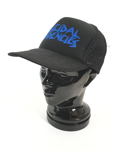 古着 90s SUICIDAL TENDENCIES 「SUICIDAL」 オールド スクール ハードコア バンド スケート メッシュ キャップ OSFM 帽子