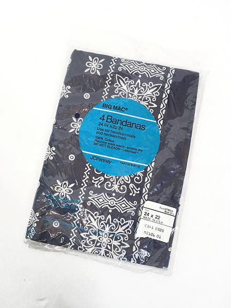 雑貨 古着 80-90s USA製 BIG MAC×JC Penney 花 アラベスク柄 100% コットン 4パック バンダナ 小物 古着の通販は 7,744円