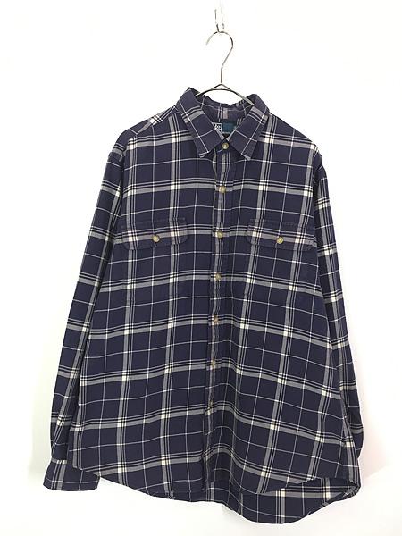 古着 Polo Ralph Lauren ネイビー ダーク チェック シャツ L 古着の通販は 6,050円
