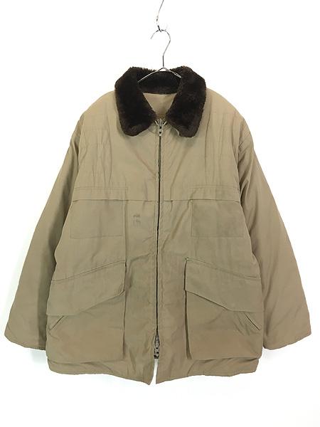 古着 60s LL Bean フェイク ムートン ボア ガンパッド 中綿 パデッド ダウン ハンティング ジャケット L