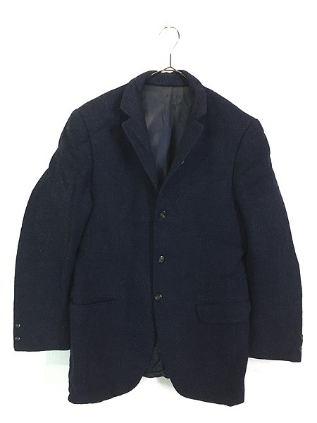 古着 60s Bad Aachen × Harris Tweed 3ボタン 上質 ハンドウーヴン ネイビー ツイード テーラード ジャケット 42位