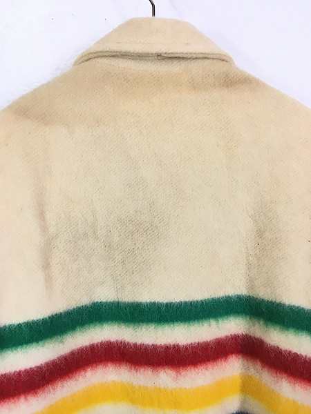 古着 60-70s Canada製 Hudson's Bay マルチ ボーダー ウール ブランケット コート XL 美品!!の通販は