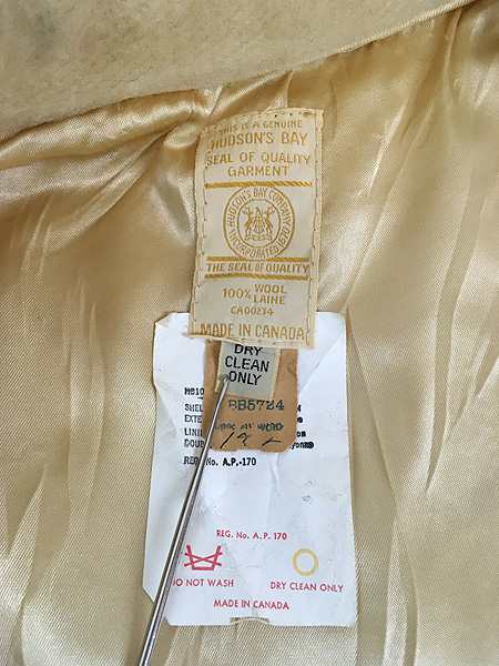 古着 60-70s Canada製 Hudson's Bay マルチ ボーダー ウール ブランケット コート XL 美品!!の通販は