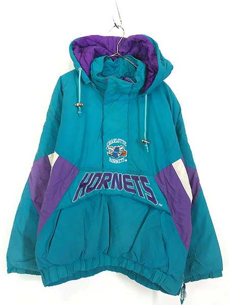 古着 90s NBA Charlotte Hornets ホーネッツ パデット ジャケット パーカー L 古着