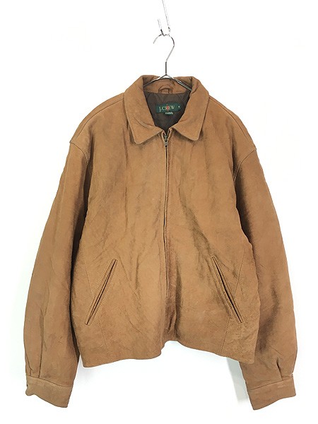 古着 90s J Crew パデッド 本革 ヌバック レザー スポーツ ジャケット M