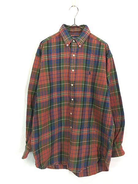 古着 90s Ralph Lauren 「BLAIRE」 マルチ チェック ヘビー フランネル BD シャツ ヘビネル M 古着の通販は 6,050円