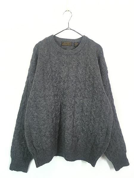 古着 80s Eddie Bauer ケーブル編み ローゲージ ヘビー シェットランド ウール ニット セーター XLの通販は 6,391円