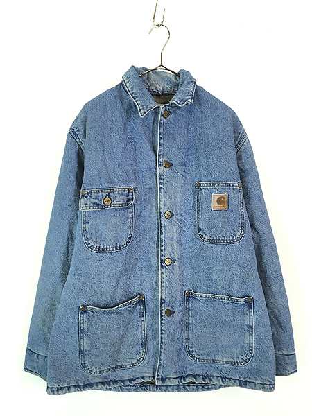 古着 80s USA製 Carhartt 裏地 チェック ブランケット デニム ミシガン ...