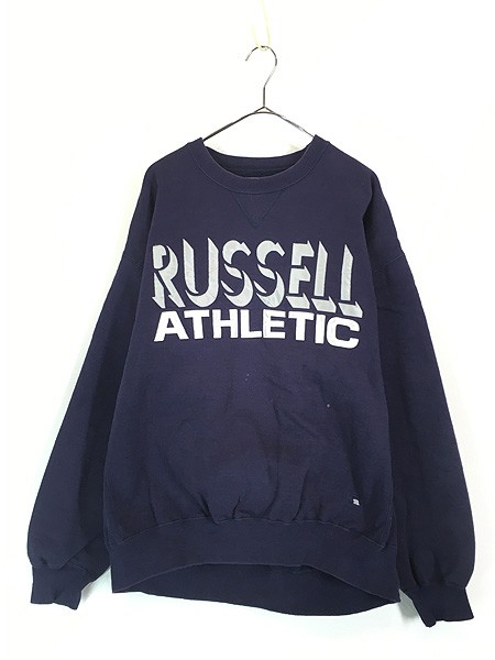 古着 90s USA製 Russell Pro Cotton 「RUSSELL」 前V セットイン ヘビー スウェット トレーナー XL