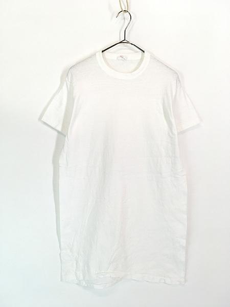 古着 60s Hanes 巻きタグ 無地 ソリッド 100%コットン ホワイト プレーン Tシャツ 白T Lの通販は