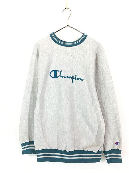 古着 90s USA製 Champion Reverse Weave BIG ロゴ リブライン リバース スウェット L 古着