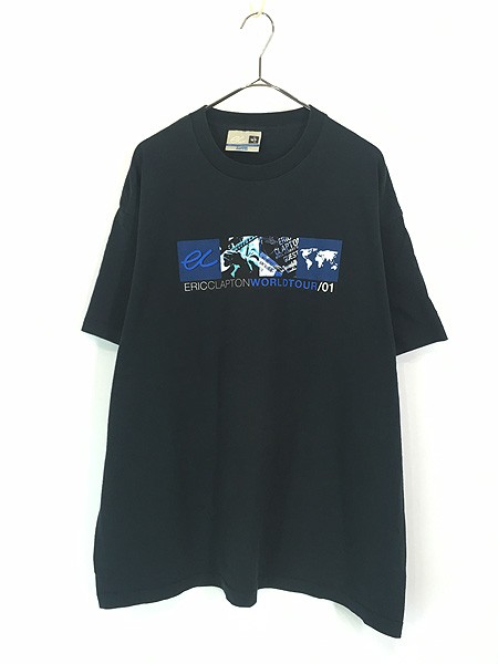 古着 00s USA製 Eric Clapton 「World Tour 2001」 ツアー ロック ミュージック Tシャツ XL