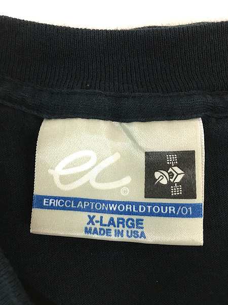 古着 00s USA製 Eric Clapton 「World Tour 2001」 ツアー ロック ミュージック Tシャツ XL