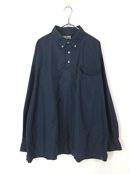 古着 80s Japan製 BECONTA 無地 ソリッド ハーフボタン プルオーバー ナイロン シャツ XL位の通販は