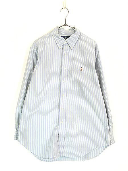 古着 90s Ralph Lauren 「CLASSIC FIT」 マルチ ストライプ OXフォード BD シャツ 16 1/2 L位 古着の通販は