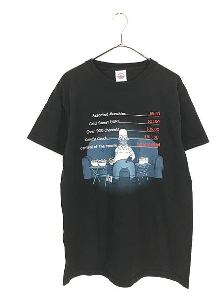 古着 00s USA製 The Simpsons シンプソンズ ホーマー 快適 ソファー タイム Tシャツ M 古着の通販は