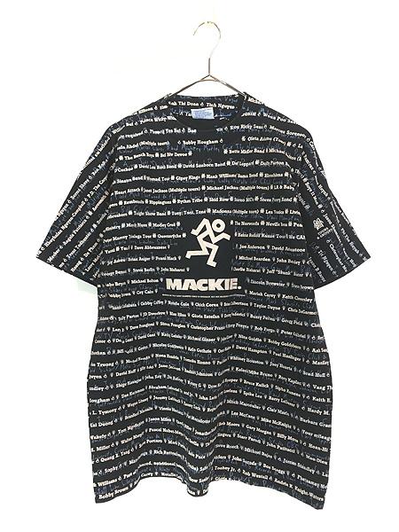 古着 90s USA製 MACKIE 豪華 ミュージシャン マッキー 音響 メーカー ミュージック オールオーバー Tシャツ L