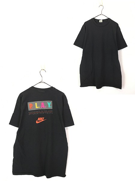 古着 90s USA製 NIKE 「P.L.A.Y.」 バック プリント Tシャツ XL 古着の通販は