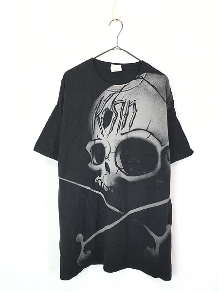 古着 00s KORN 「Skull and Crossbones」 ミクスチャー ラップ メタル ロック バンド Tシャツ XL