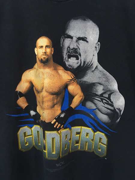 古着 90s WCW Bill Goldberg ゴールドバーグ フォト プロレス 格闘技 Tシャツ L