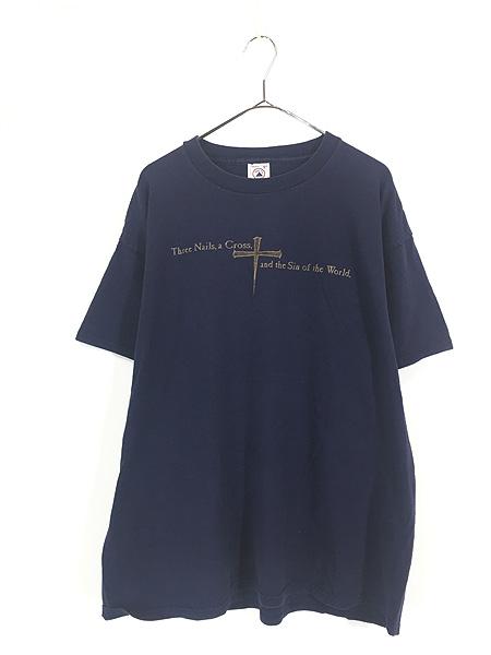 古着 90-00s John 3:17 「SAVIOR」 キリスト 聖書 バイブル グラフィック Tシャツ XL
