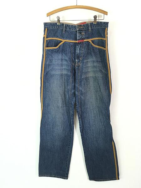 古着 00s MARITHE FRANCOIS GIRBAUD Wボタン & テープ デザイン デニム パンツ ジーンズ ストレート W34 L33の通販は