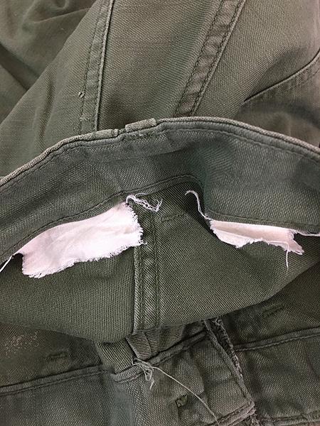 古着 60s 米軍 US ARMY 「初期」 8.5oz コットンサテン ミリタリー ベイカー パンツ ストレート S