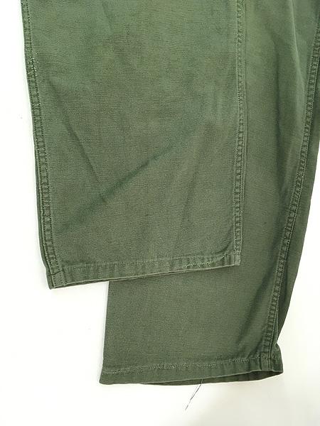古着 60s 米軍 US ARMY 「初期」 ダメージ & リペア 8.5oz コットンサテン ミリタリー ベイカー パンツ ストレート W29 L30
