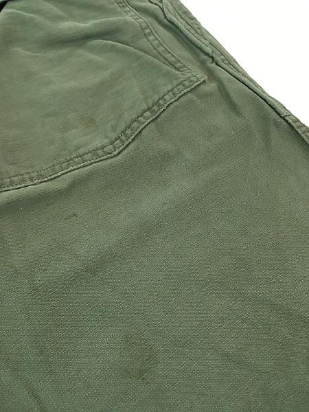 古着 60s 米軍 US ARMY 「初期」 ダメージ & リペア 8.5oz コットンサテン ミリタリー ベイカー パンツ ストレート W29 L30