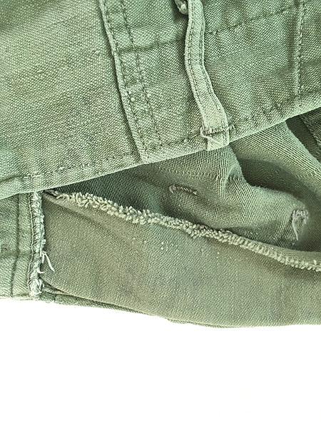 古着 60s 米軍 US ARMY 「初期」 ダメージ & リペア 8.5oz コットンサテン ミリタリー ベイカー パンツ ストレート W29 L30