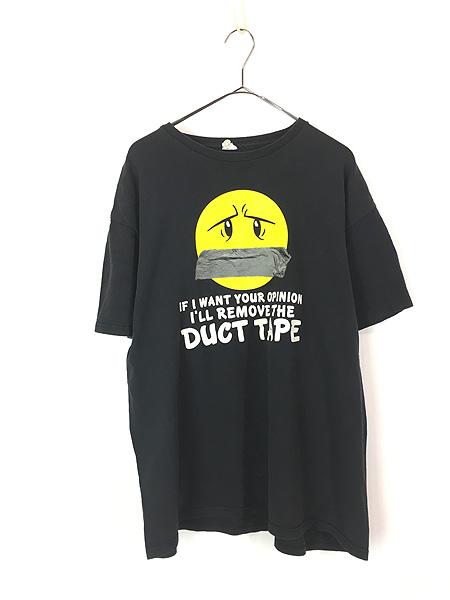 古着 00s スマイル にこちゃん ダクトテープ シュール メッセージ Tシャツ XL 古着の通販は 7,216円