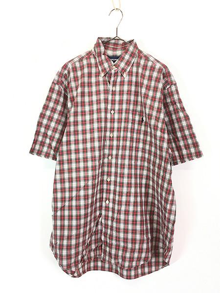 古着 90s Ralph Lauren Golf 「TILDEN」 タータン チェック ポケット付き 半袖 BD シャツ L 古着の通販は 5,060円