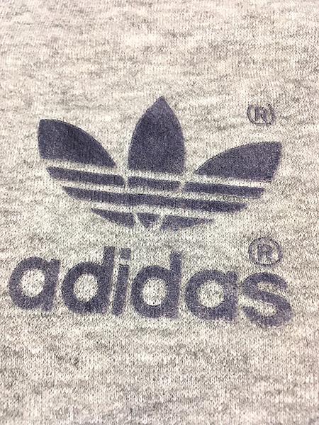 古着 80s USA製 adidas トレフォイル フロッキー プリント スウェット