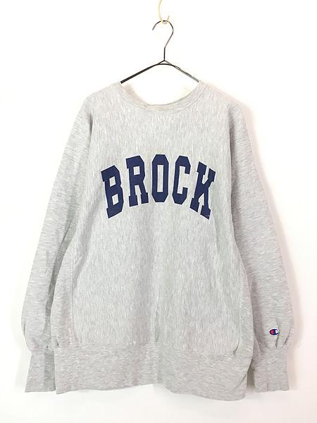 古着 90s USA製 Champion Reverse Weave 「BROCK」 リバース スウェット L 古着?A
